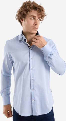 Chemise business 'Vesuvio Iconic Satin Man Shirt Light Blue' 7Camicie en bleu : devant