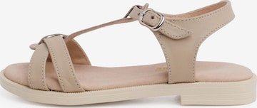 Sandales Pisamonas en beige : devant