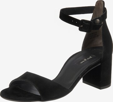 Paul Green Strap Sandals in Black: front