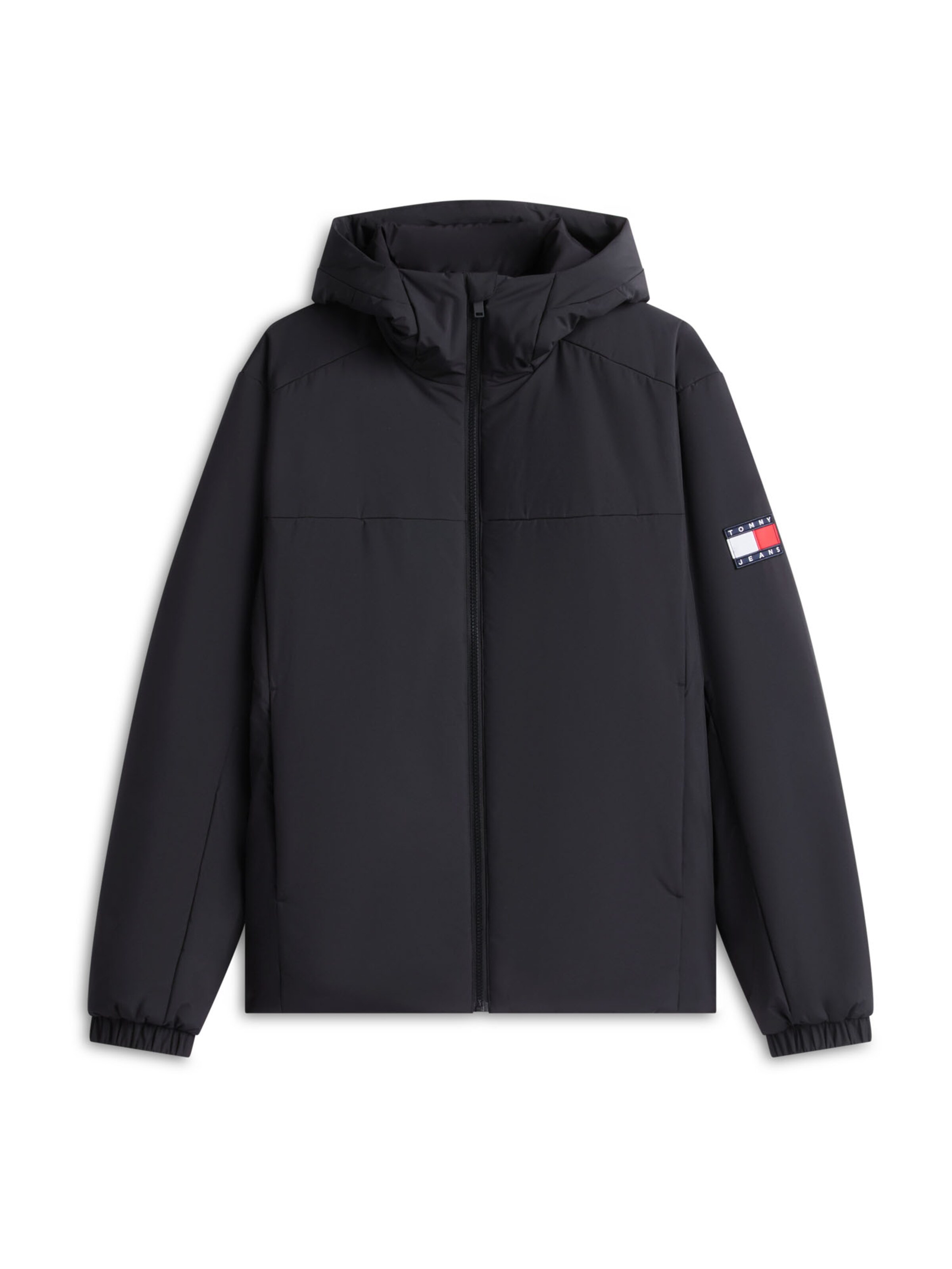 Tommy Jeans Kevad-sügisjope, värv must: eest vaates