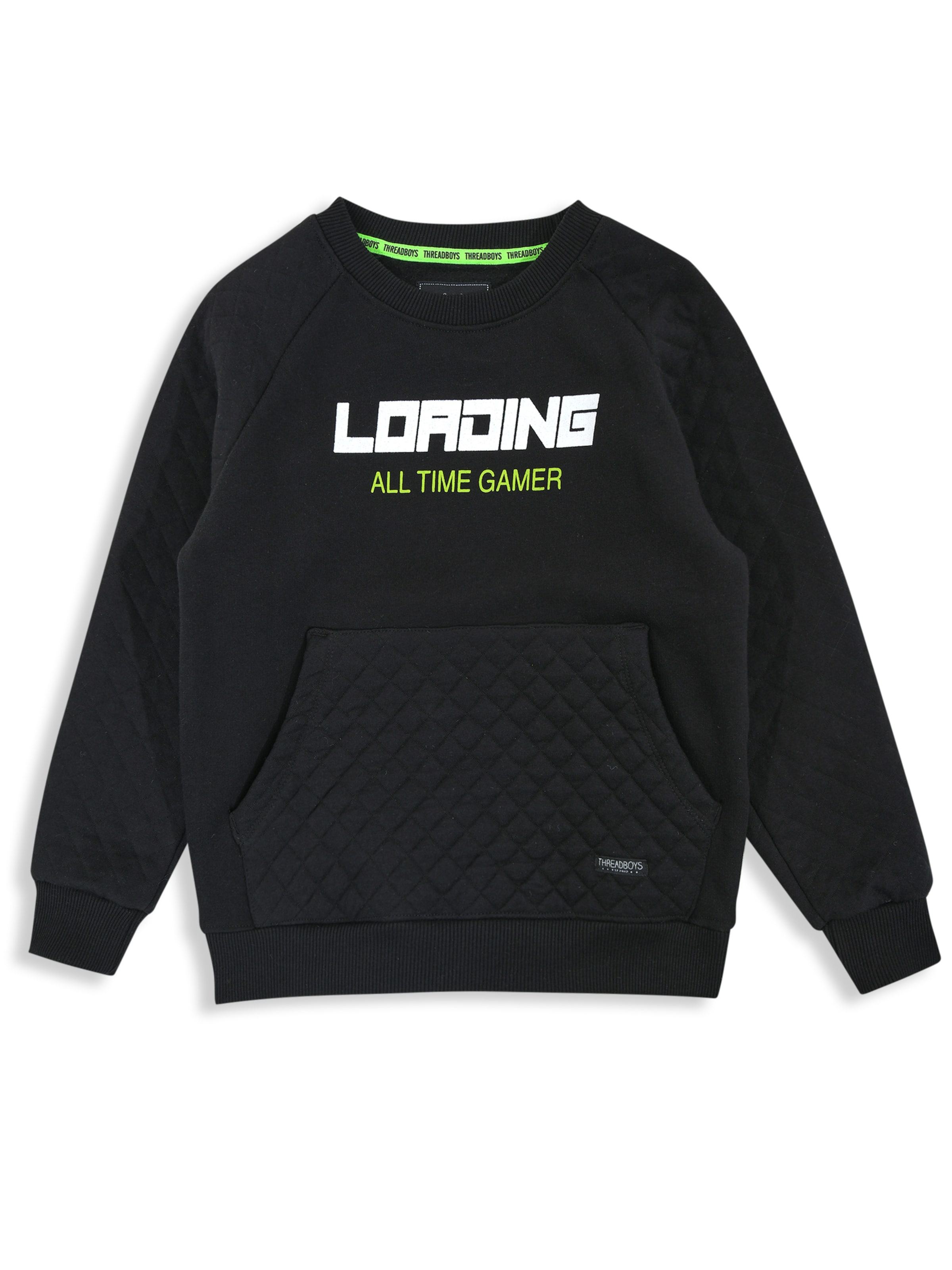 Threadboys Sweatshirt 'Illinois' in Zwart: voorkant