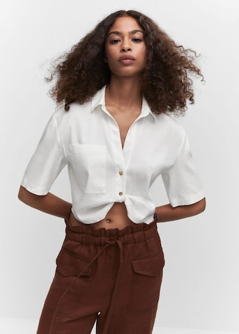 MANGO Blouse 'Bob' in Wit: voorkant