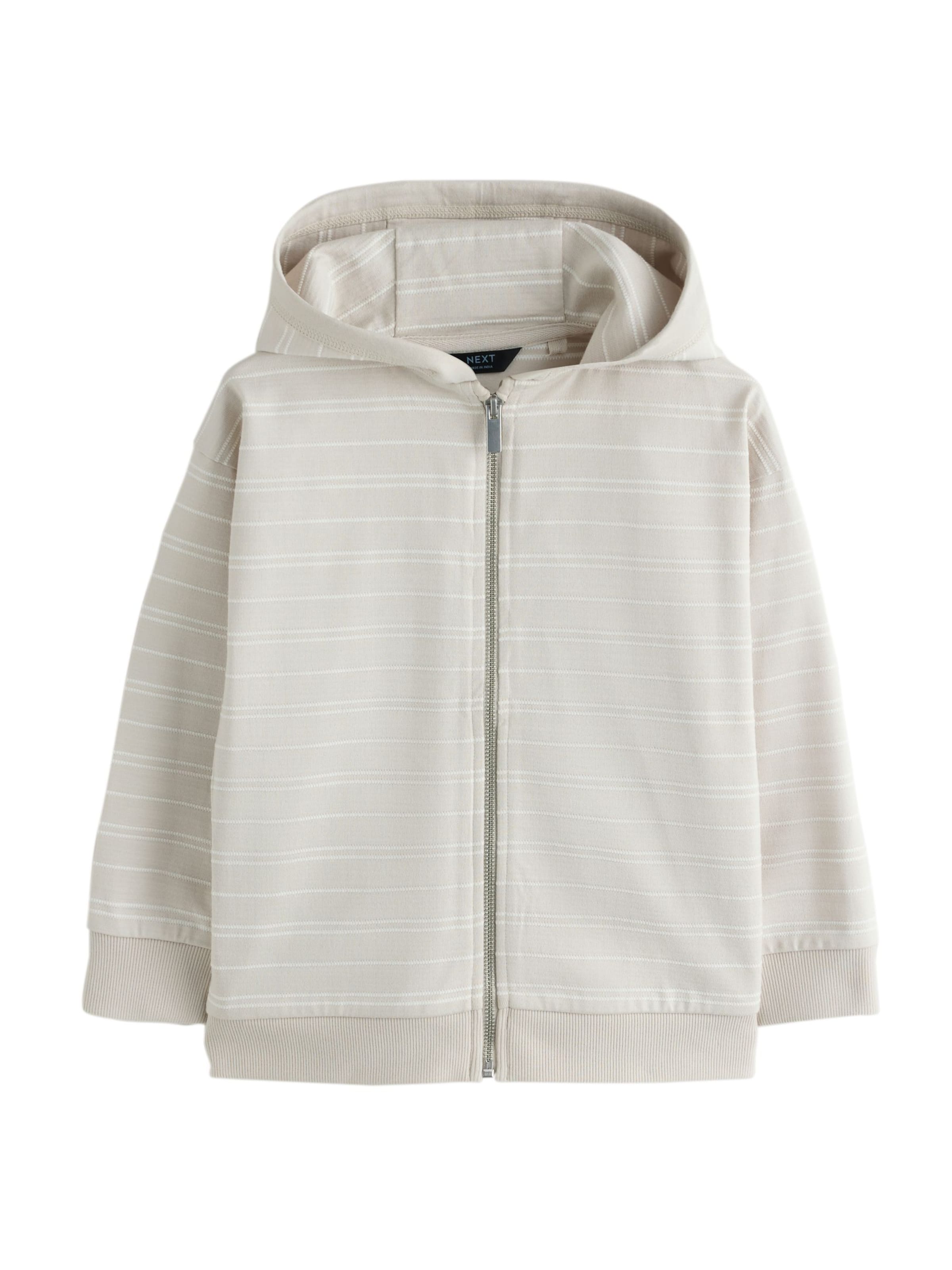 Next - Sudadera con cremallera en beige: frente