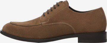 MANGO MAN Lace-Up Shoes in Brown: front