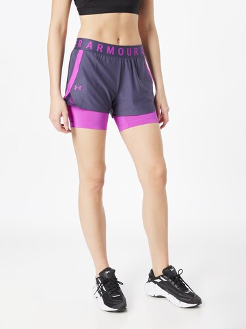 UNDER ARMOUR - Regular Calças de desporto em roxo: frente