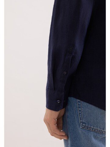 Coupe slim Chemise business 'Smart Linen' SEIDENSTICKER en bleu