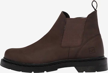 Pull&Bear Chelsea boots in Bruin: voorkant