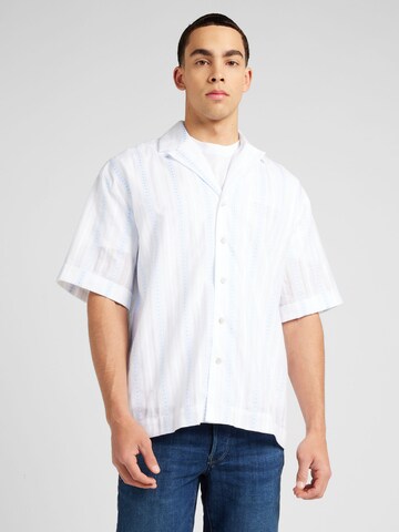 Won Hundred - Comfort Fit Camisa 'Desmond Hearts' em branco: frente