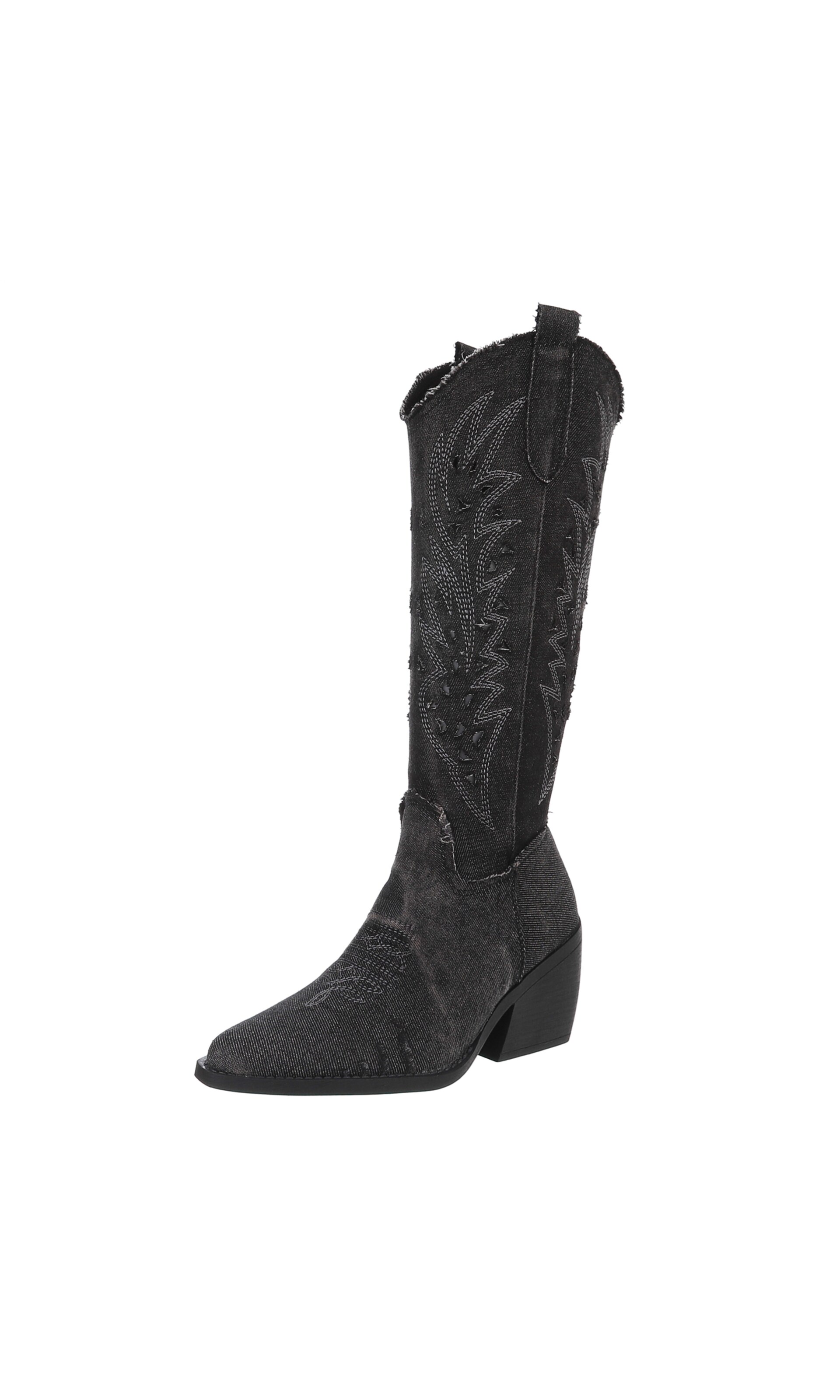 Ital-Design Cowboy Boots in Black: front
