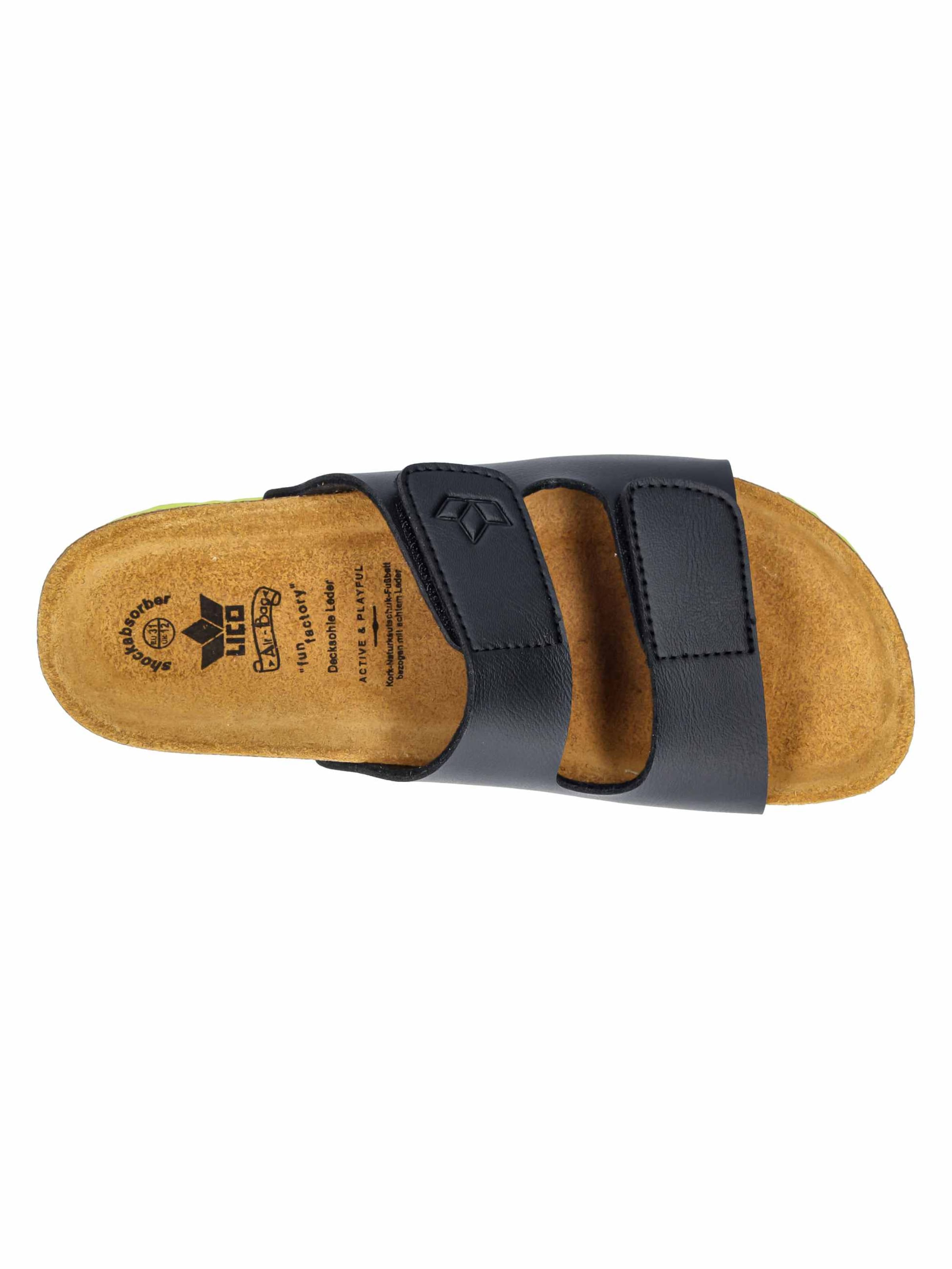 LICO Open shoes 'Bioline Velcro' in Black