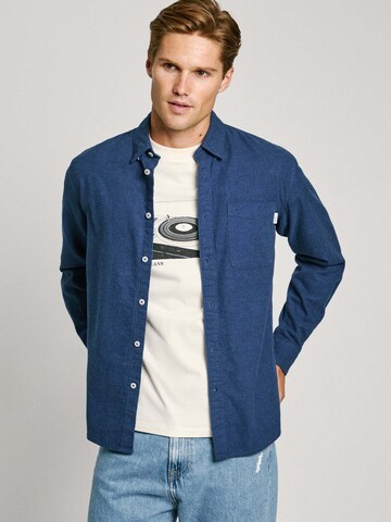 Pepe Jeans Regular fit Overhemd 'Aaron' in Blauw: voorkant