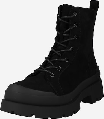 H.I.S Lace-Up Ankle Boots in Black: front