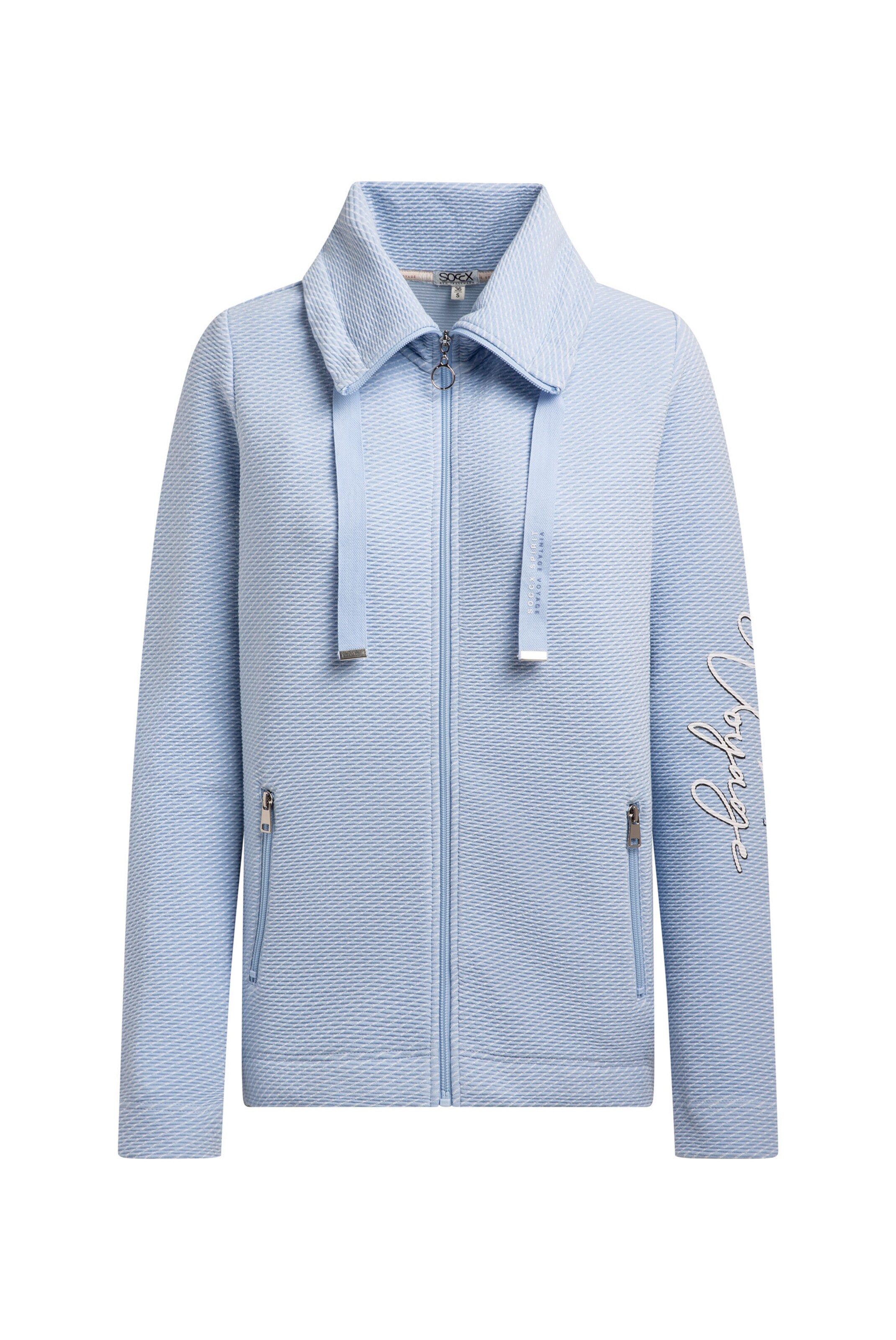 Soccx Zip-Up Hoodie in Blue: front