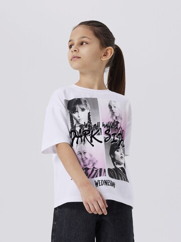 NAME IT Shirt 'Wednesday' in Weiß: Vorderseite