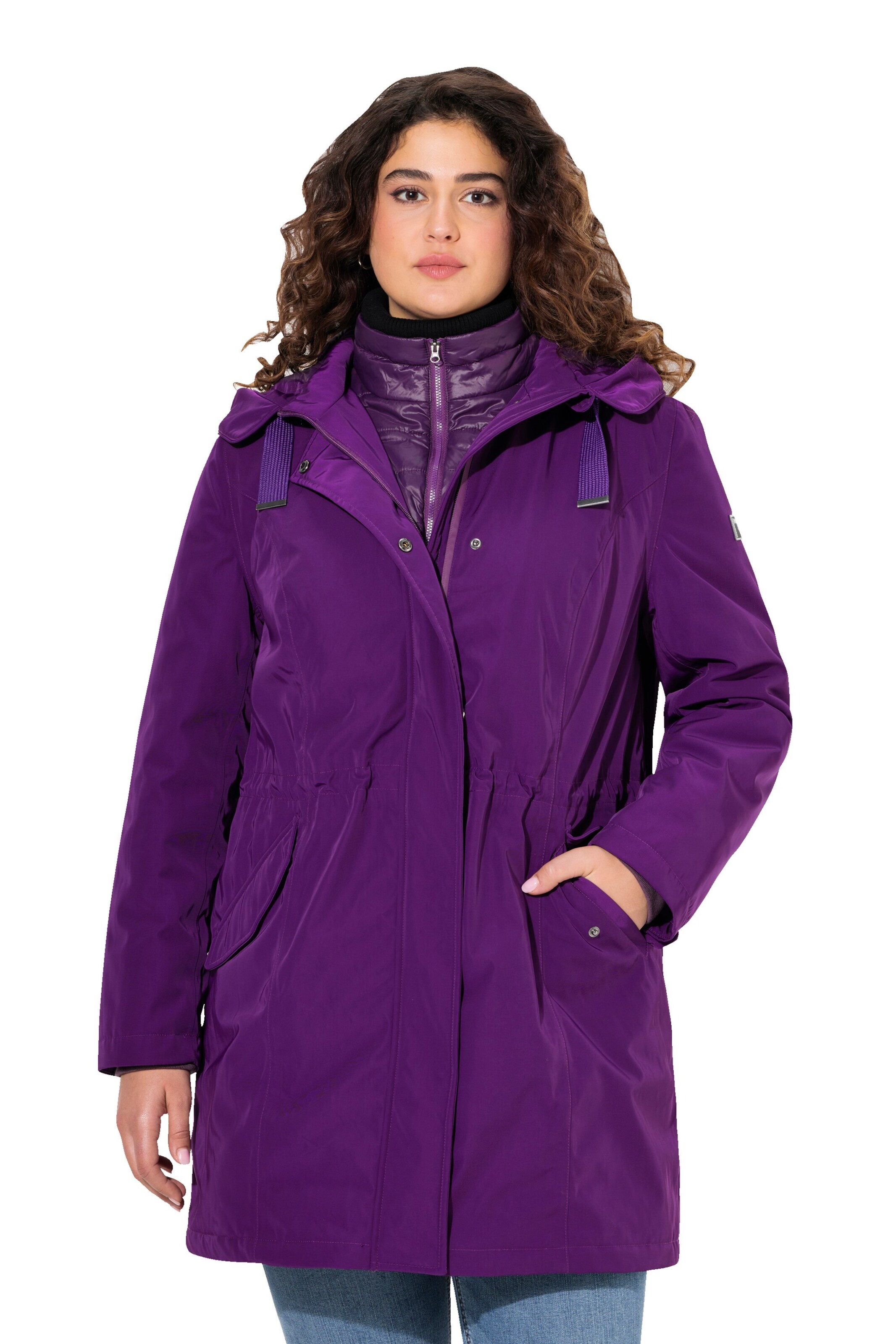 Ulla Popken Winterparka in Lila: voorkant