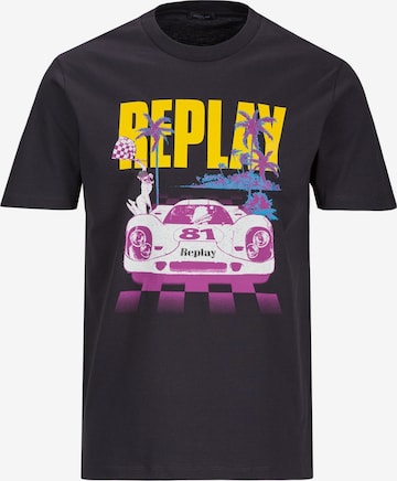 T-Shirt 'Racing Car' REPLAY en noir : devant