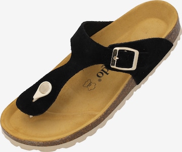 Palado Zehentrenner 'Palado Kos Suede Premium Leather' in Schwarz: Vorderseite