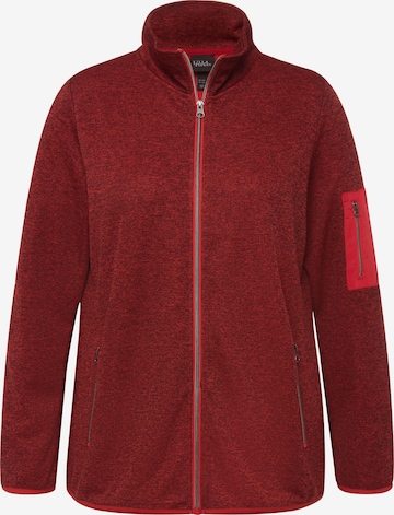 Ulla Popken Zip-Up Hoodie in Red: front