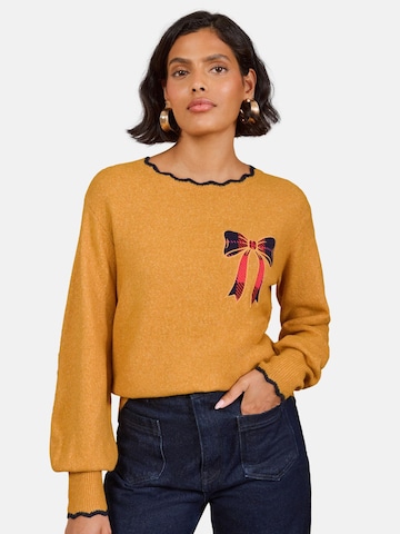love & roses Pullover in Gelb: Vorderseite
