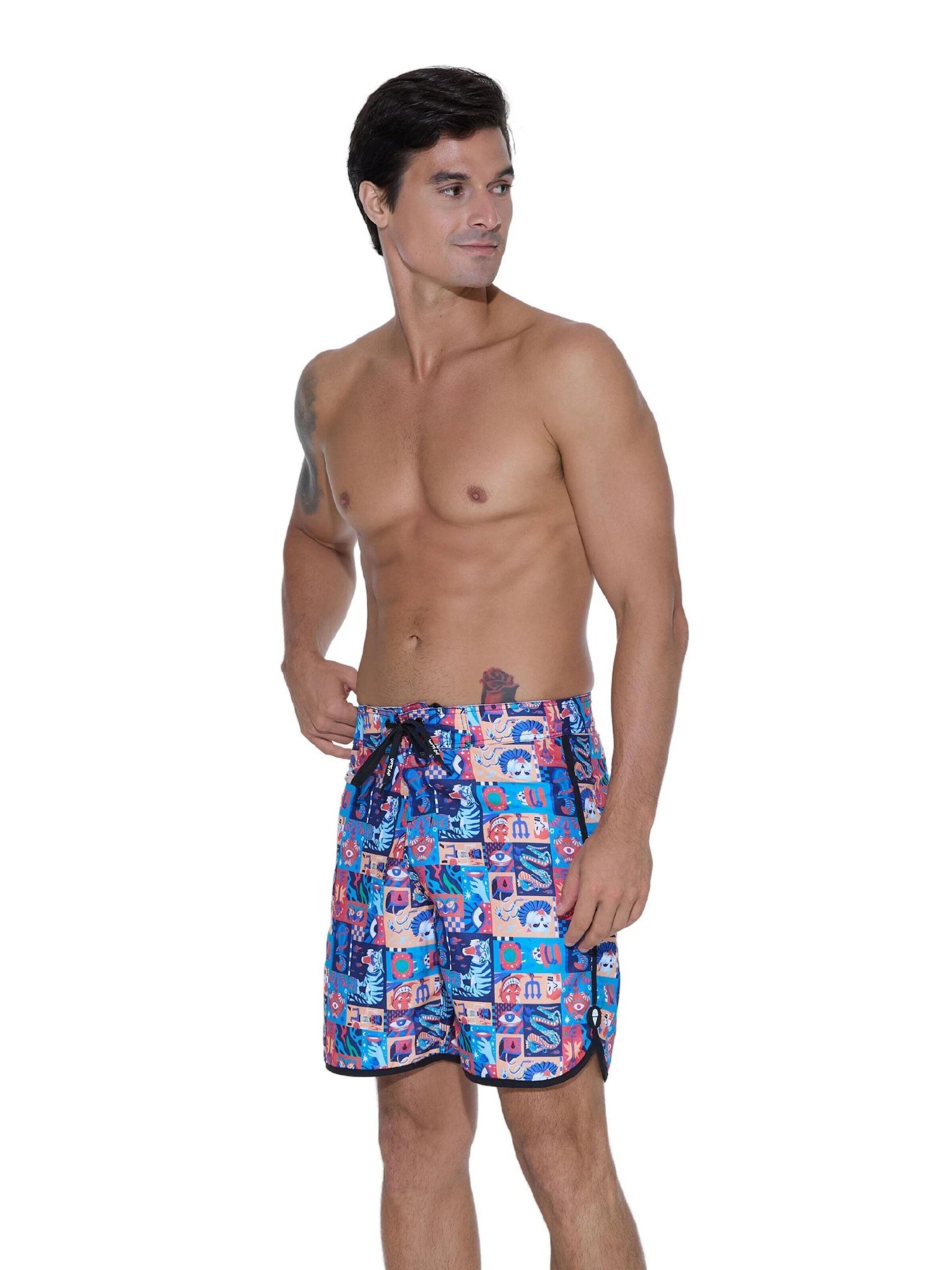 69Slam - Bermudas 'BAÑADOR LARGO MEDIO AXEL WEIRD BLOCK' en Mezcla de colores