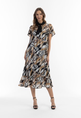 Robe-chemise faina en noir : devant