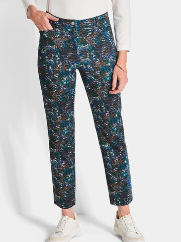 Coupe slim Pantalon 'Louisa' Goldner en bleu : devant