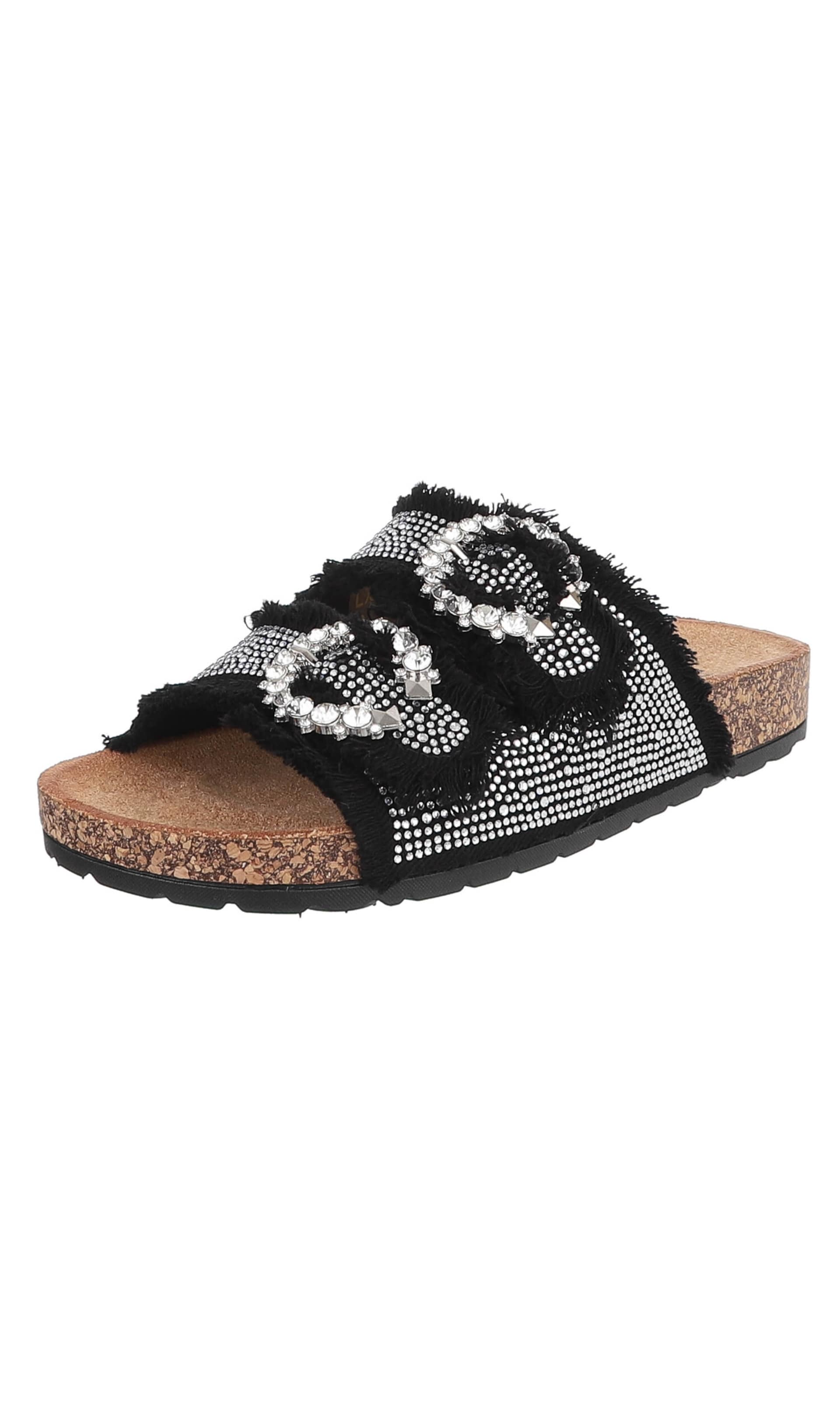 Ital-Design Mules ' Pantoletten ' in Black: front