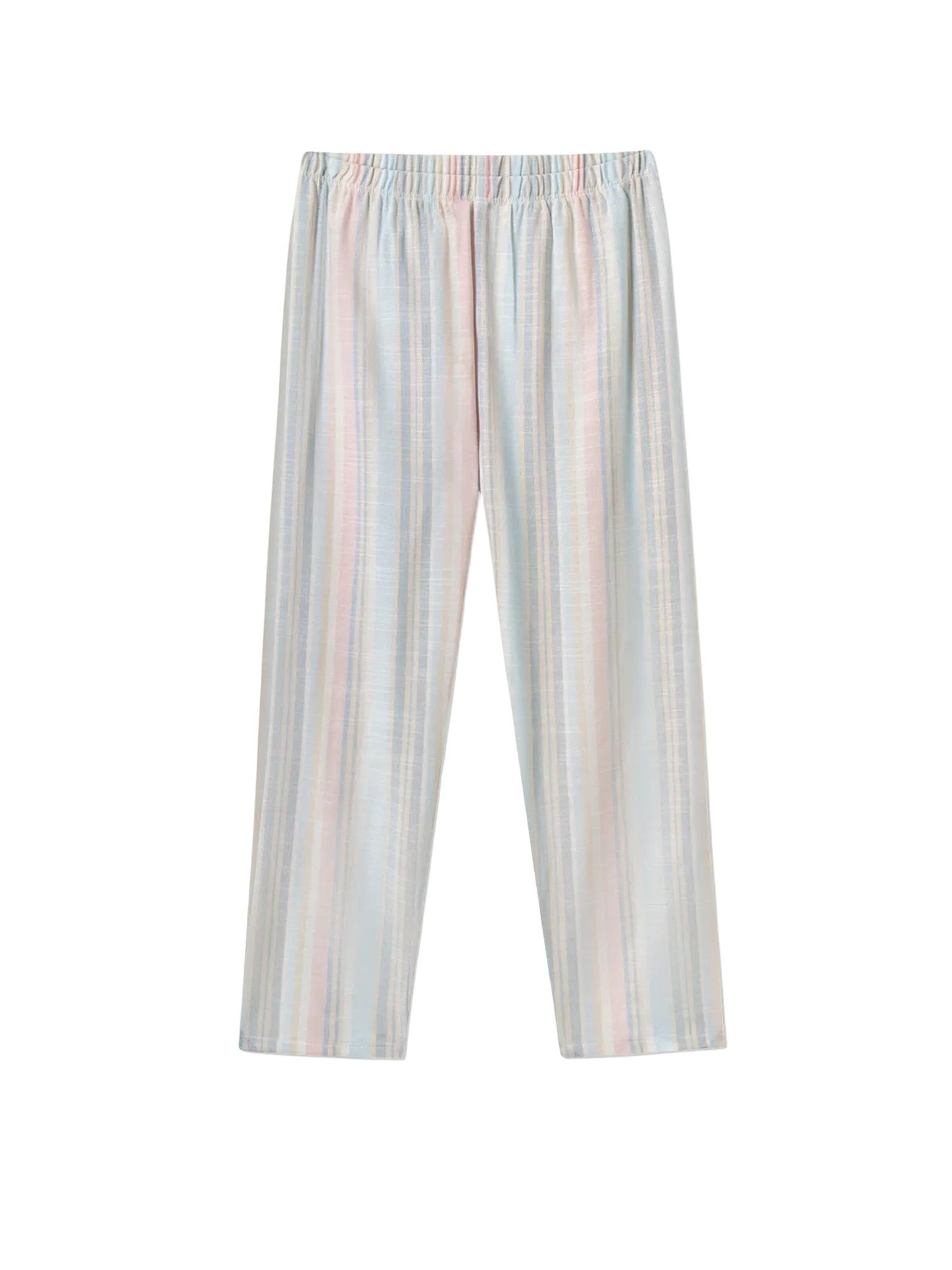 Penti Nachtkledij 'PENTI Gestreiftes Knopfhemd-Pyjama-Set für Mädchen' in Gemengde kleuren