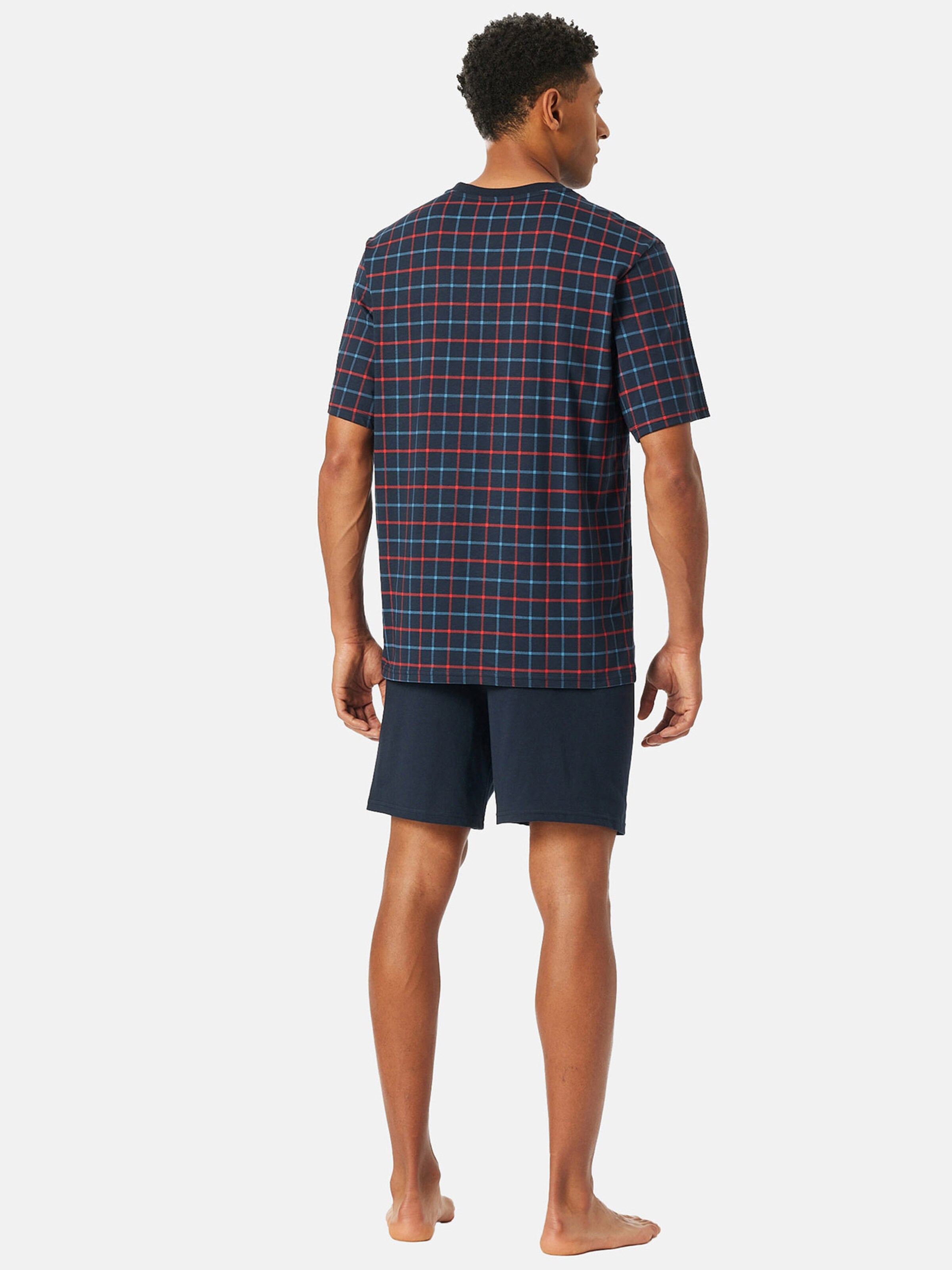 SCHIESSER Short Pajamas ' Comfort Essentials ' in Blue