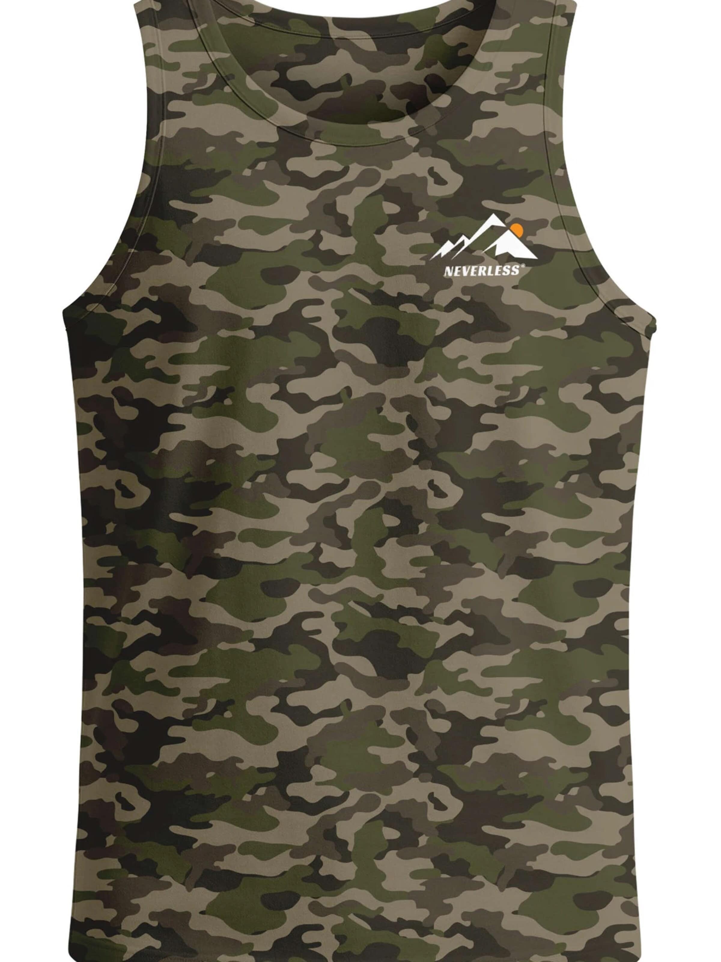 Neverless Shirt 'Minimalistic Mountain' in Green