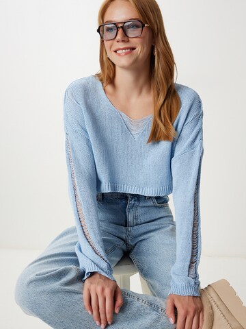 Happiness İstanbul Pulover | modra barva: sprednja stran