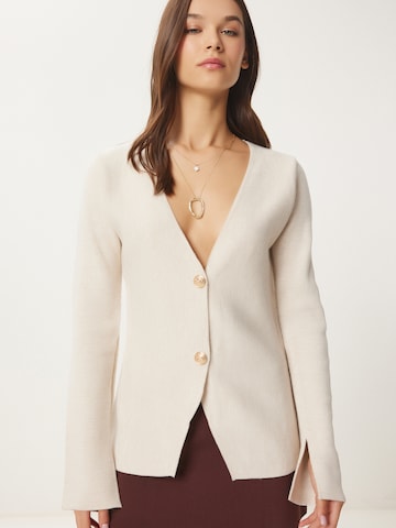 Happiness İstanbul Strickjacke in Beige: Vorderseite