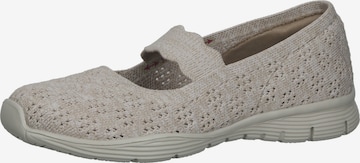 SKECHERS Ballet Flats with Strap in Grey: front