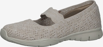 SKECHERS Ballerina met riempjes in Grijs: voorkant