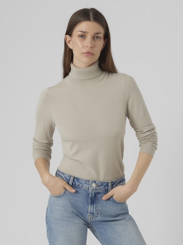 VERO MODA Sweater 'HAPPINESS' in Grey: front