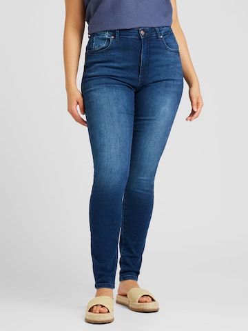 ONLY Carmakoma Skinny Jeans 'FOREVER HIGH' in Blauw: voorkant