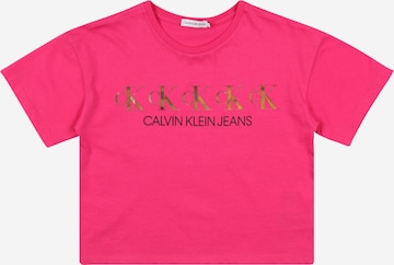 Calvin Klein Jeans - Camiseta en rosa: frente