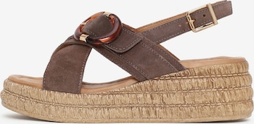 Derimod - Sandalias en marrón: frente