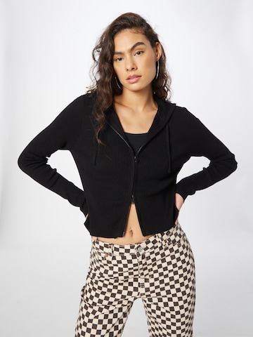 Monki Knit Cardigan in Black: front