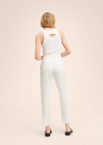 Regular Pantaloni cu dungă 'Boreli' de la MANGO pe alb