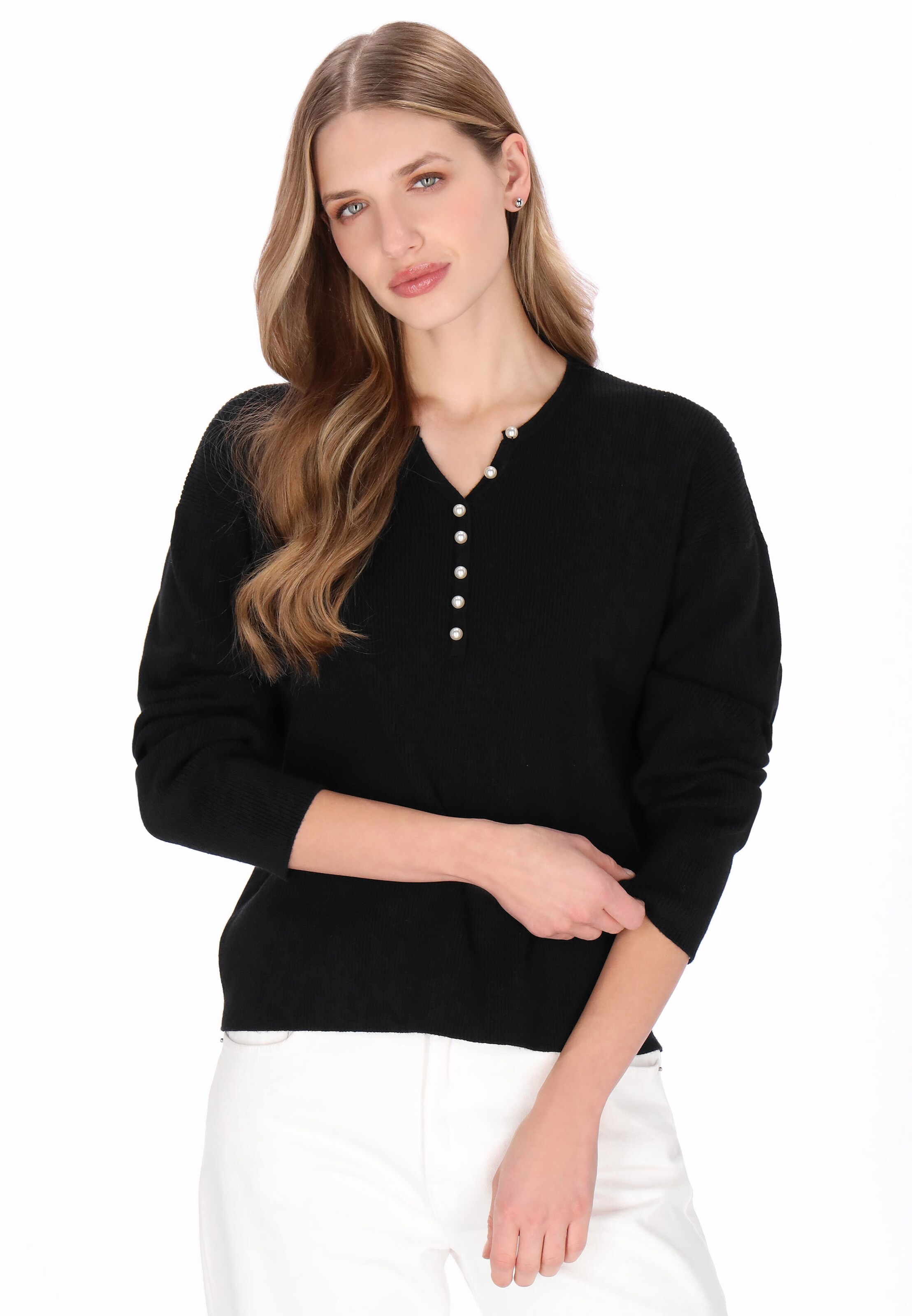 Pull-over DreiMaster Vintage en noir : devant