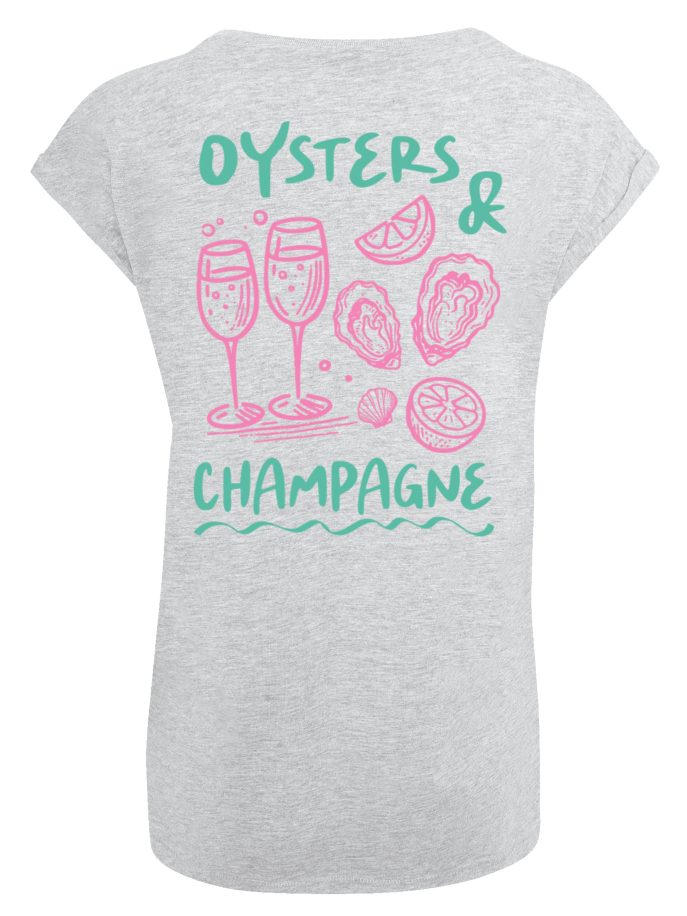T-shirt 'Oysters And Champagne' F4NT4STIC en gris