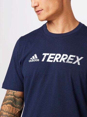 ADIDAS TERREX - Camisa funcionais 'Classic Logo' em azul