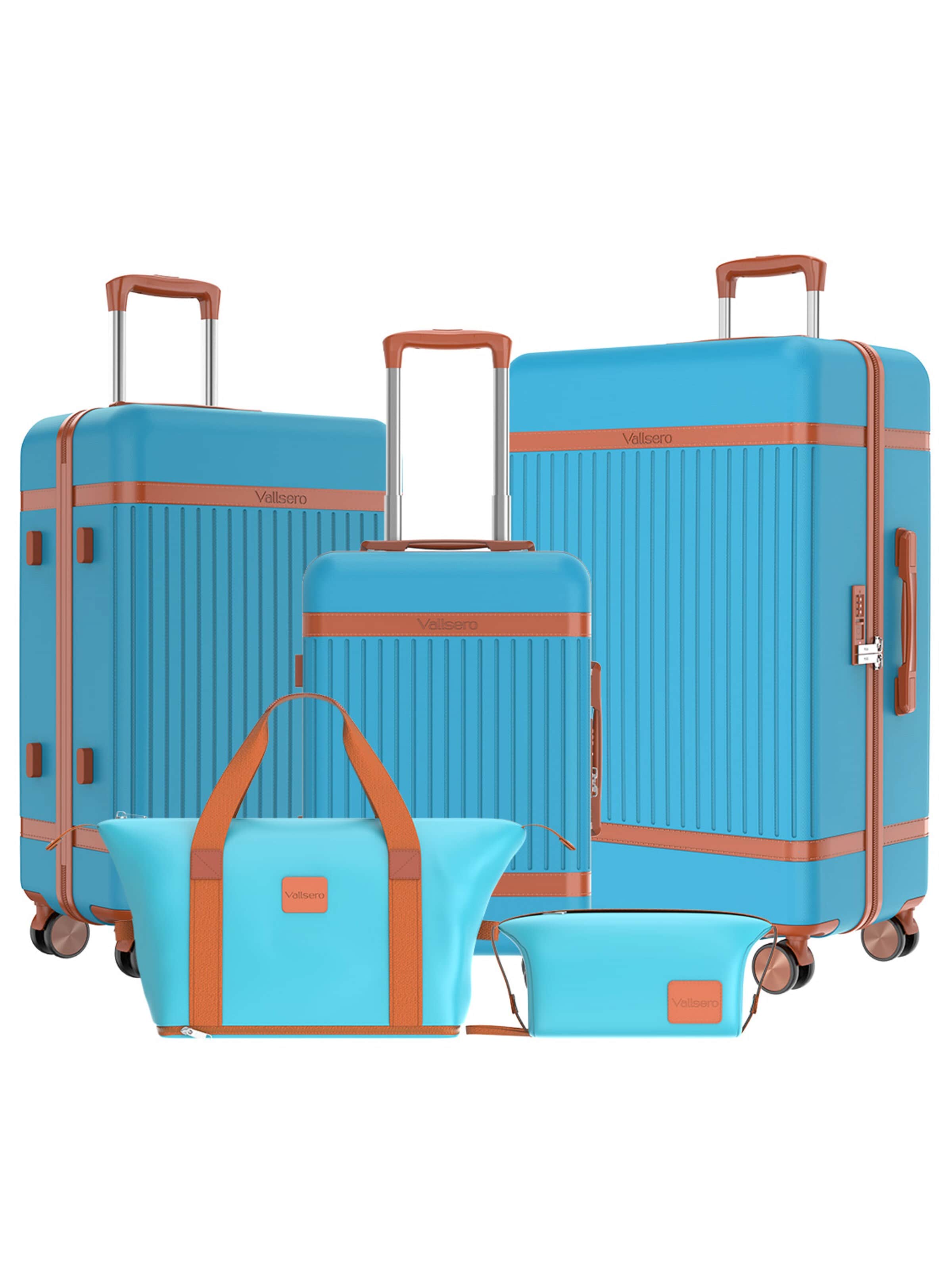Vallsero Kofferset 'LG4 — VALLSERO Riviera 5-teiliges Kofferset'‌‌‌‌‌‌‌‌‌ in Blau: Vorderseite