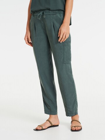 OPUS Regular Pleat-Front Pants 'Madena' in Green: front