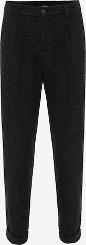 Antioch - Slimfit Pantalón plisado en negro: frente