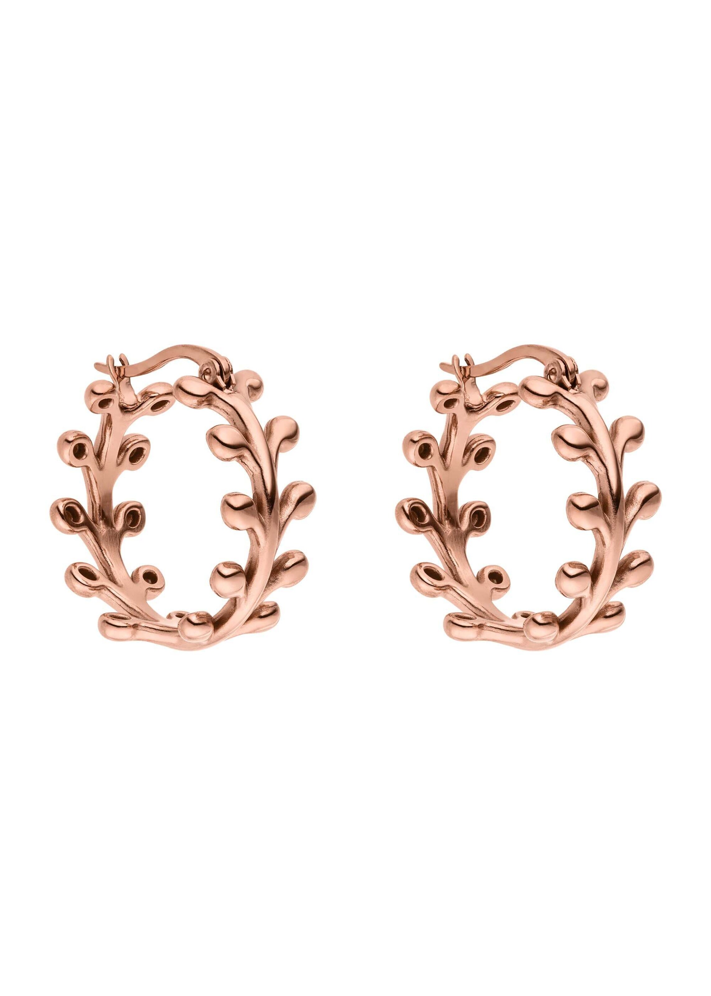 PURELEI Ohrringe 'Tiny Leaf' in rosegold, Produktansicht