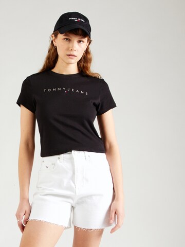 Tommy Jeans - Camiseta en negro: frente