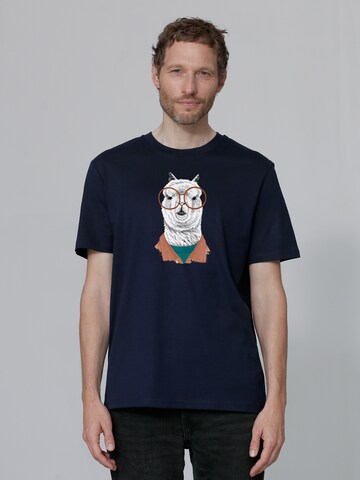 T-Shirt 'Lama' Watapparel en bleu : devant