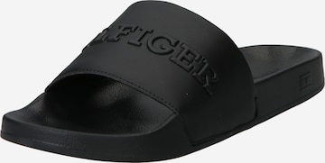 TOMMY HILFIGER Beach & Pool Shoes in Black: front
